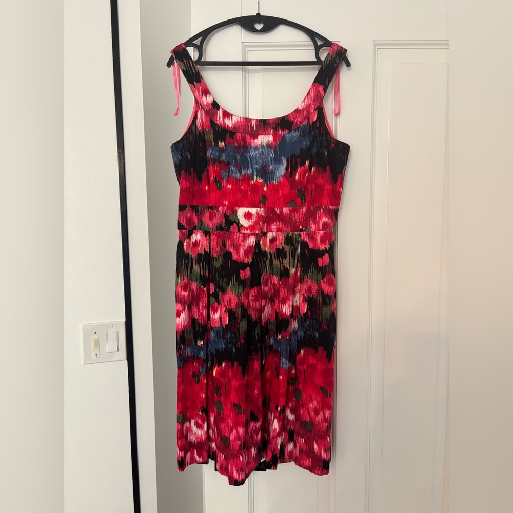 Pink Floral Sleeveless Sheath Dress